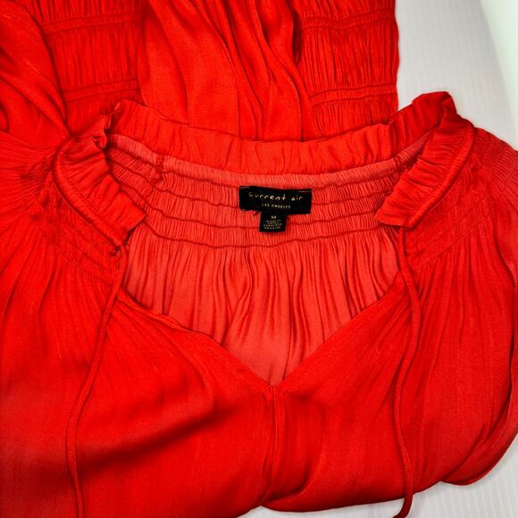 Anthropologie Poppy Mini Dress Red Smocked Medium Cottagecore Coquette Festival - Picture 13 of 16